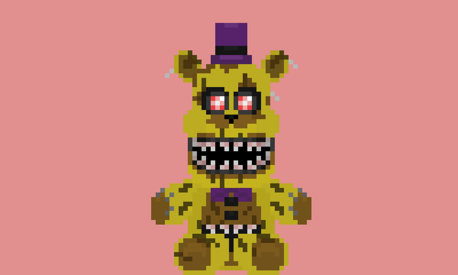 Nightmare Fredbear Plush Pixel Art By Joshuaburkhart3 DinoPIXEL