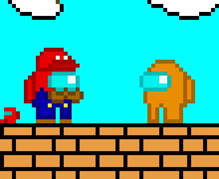 Among us kill (8) The brick ( Mario bros )
