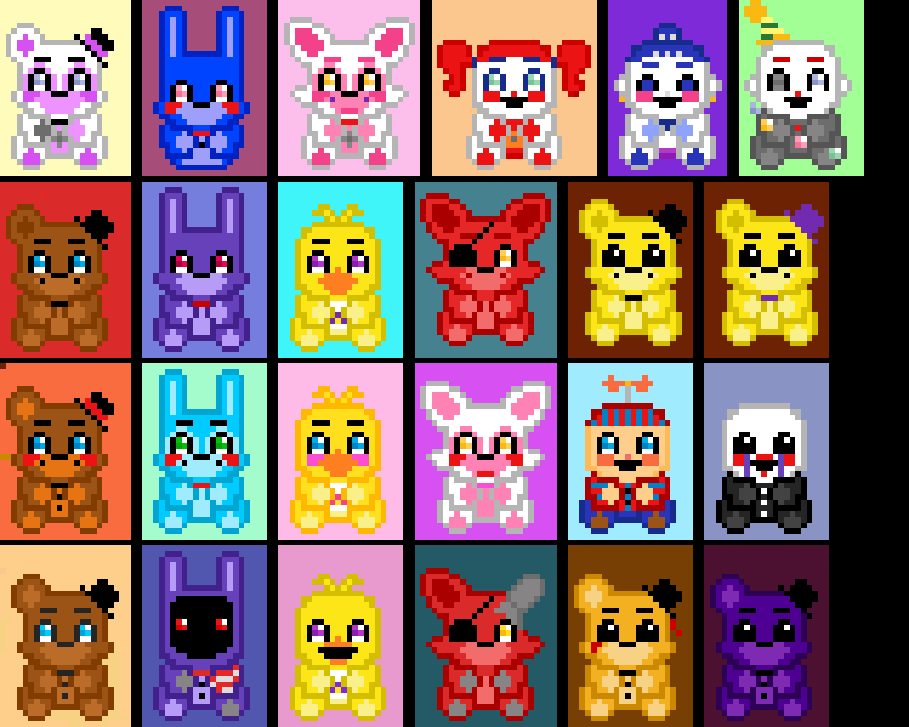 Mostly All FNAF Plushies!! (i spent a lot of time on this)