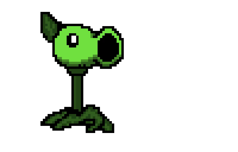 awful pixel peashooter i made from memory