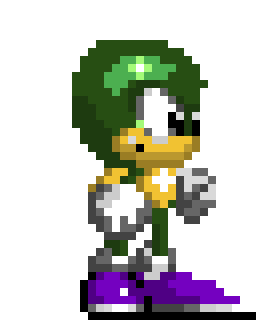 Bean the frog monkey frogs sonic oc im sorry pixel art