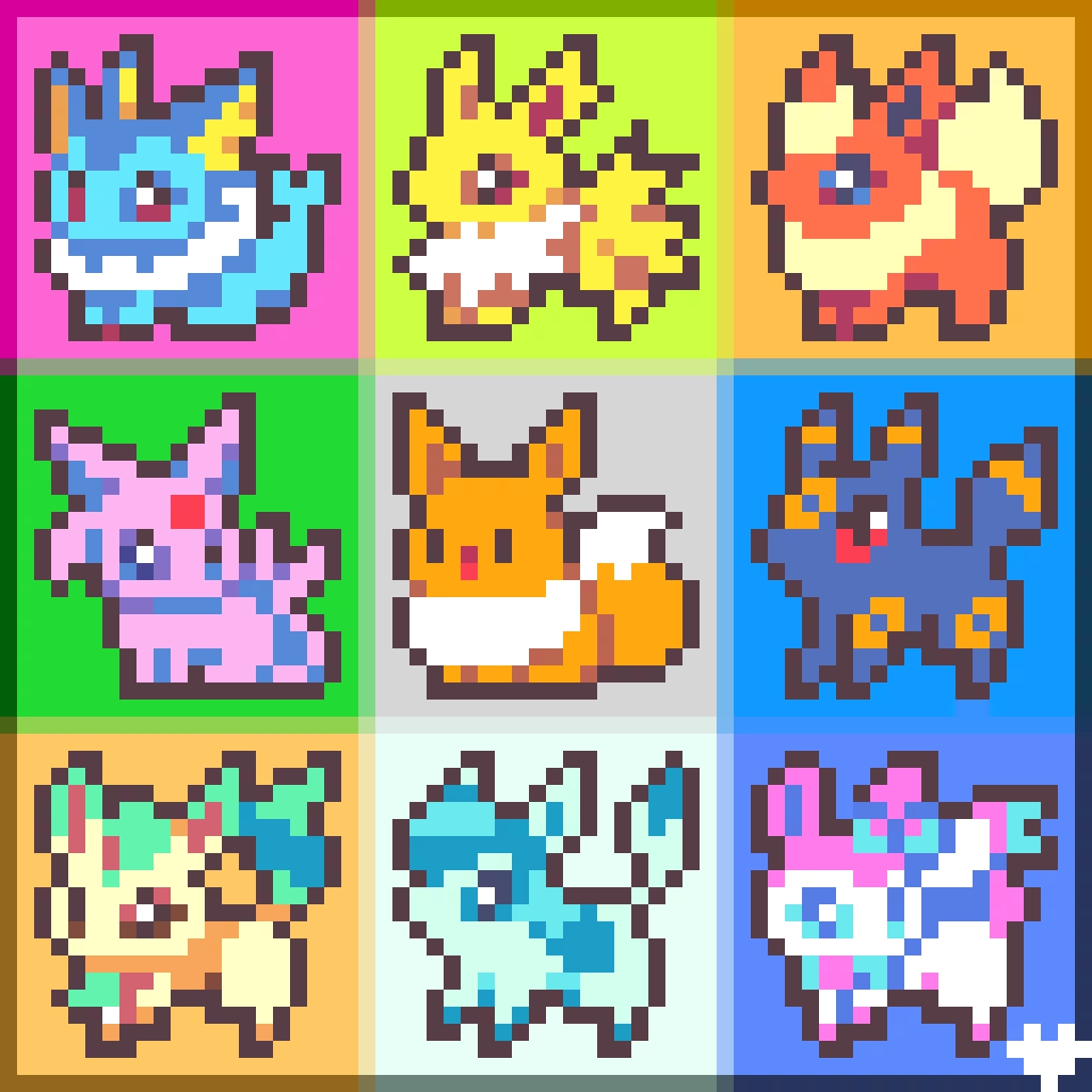 Pixel Eeveelution Art