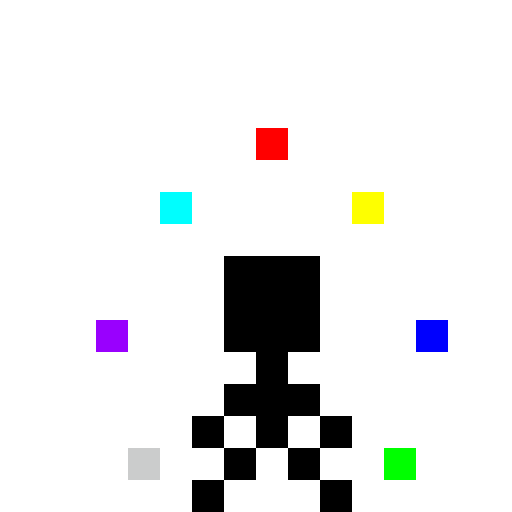 Stick figure trying to go super. 