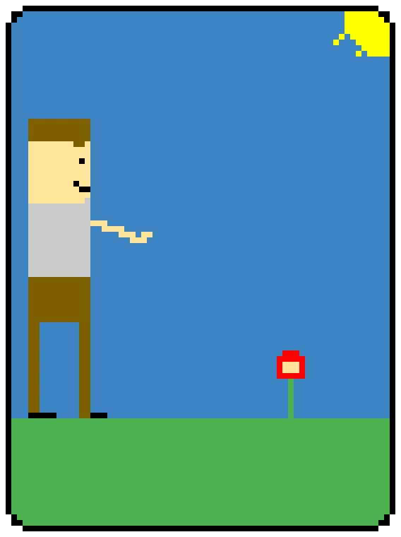 flower and man and volume worning 