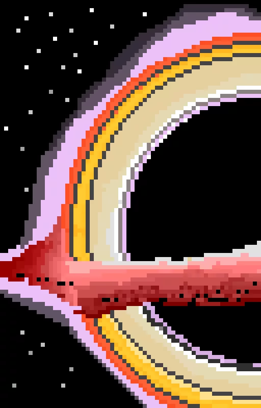 black hole with stars