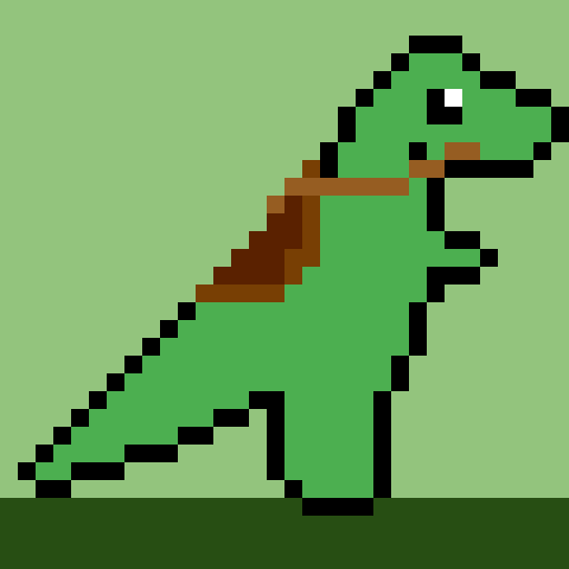 dino pixel with saddle