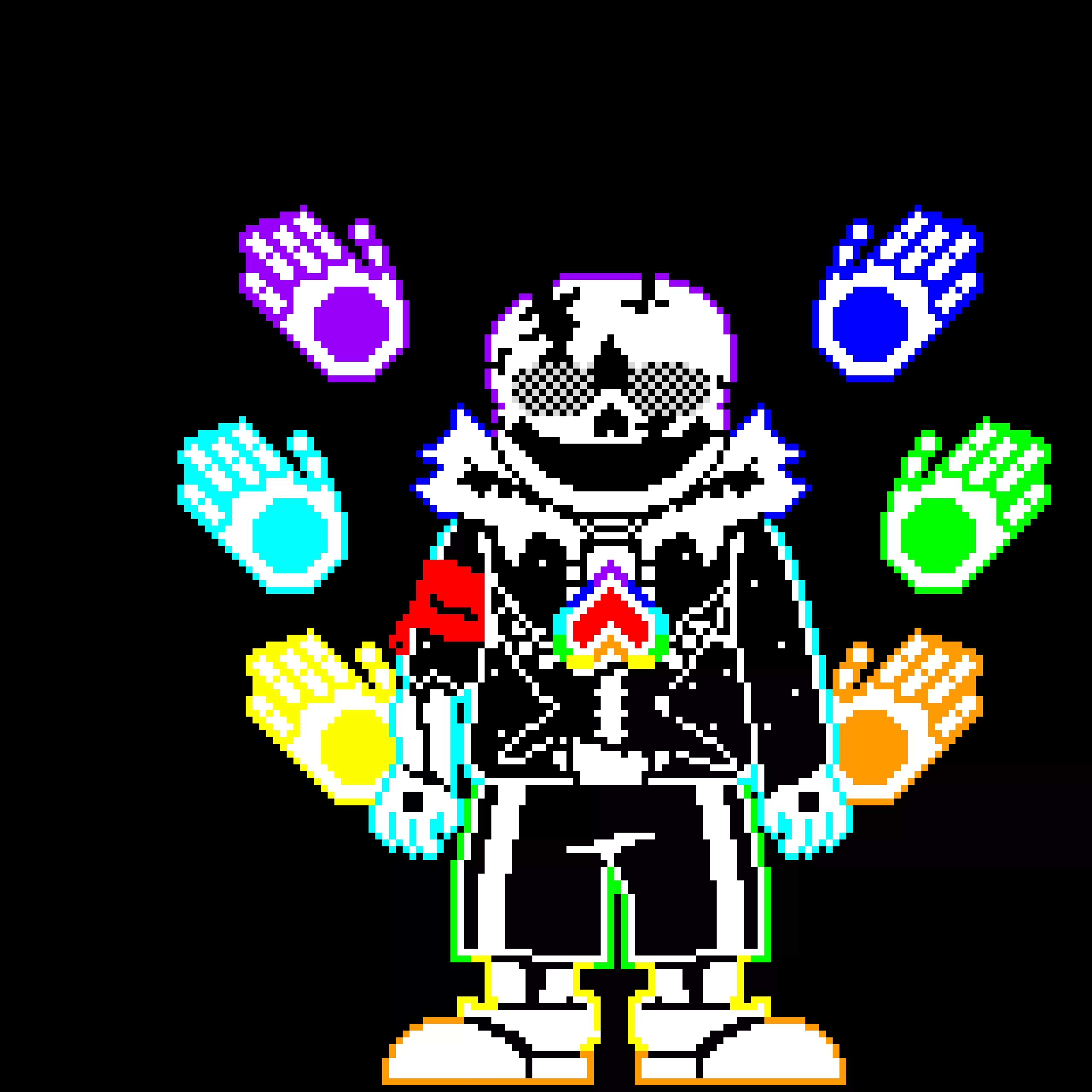 My new Sans design Phase 5.5 (Gaster take over idk why he isnt green if gaster took over him?)