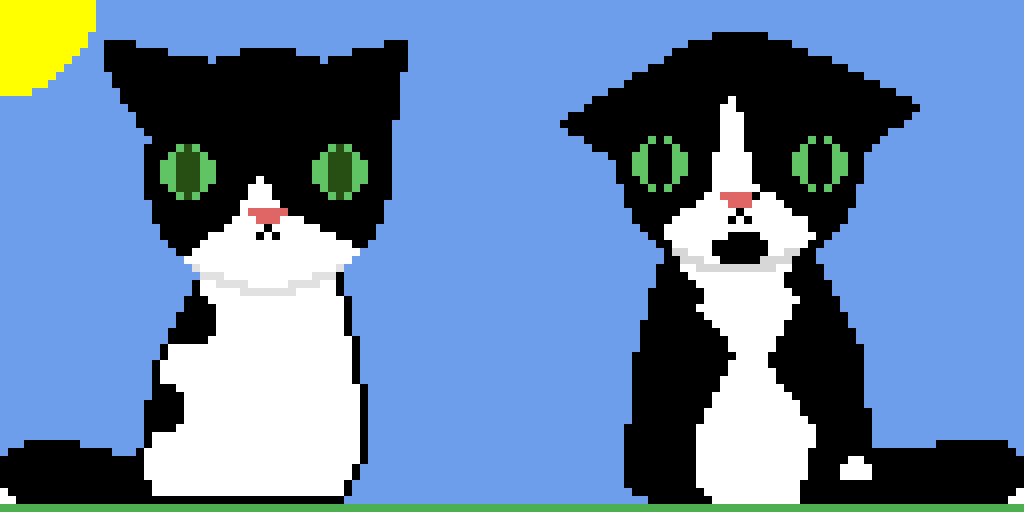 my two cats they were the best but they left ps Gato meow dont have a beard thats his chin mark
