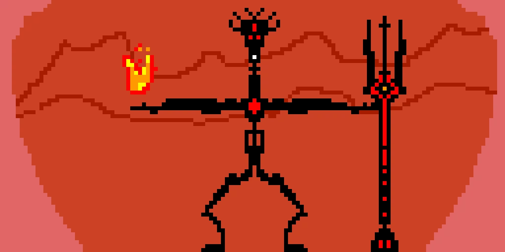 Skeleton with trident but evil!!!