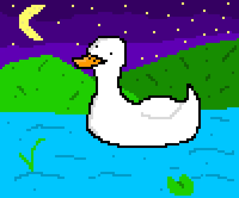 derpy duck on the water