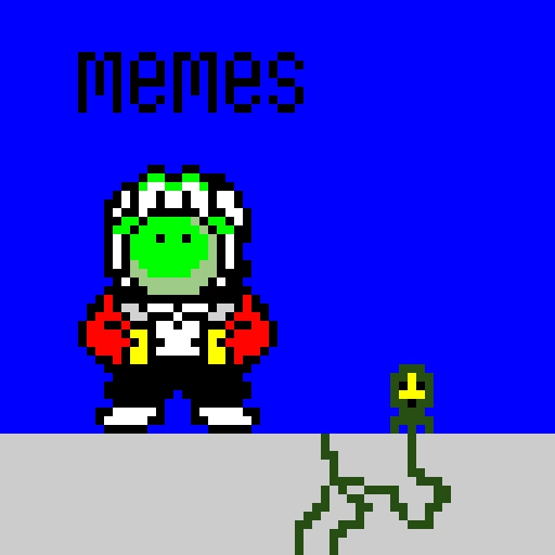 sans with yoshi mask on a wall