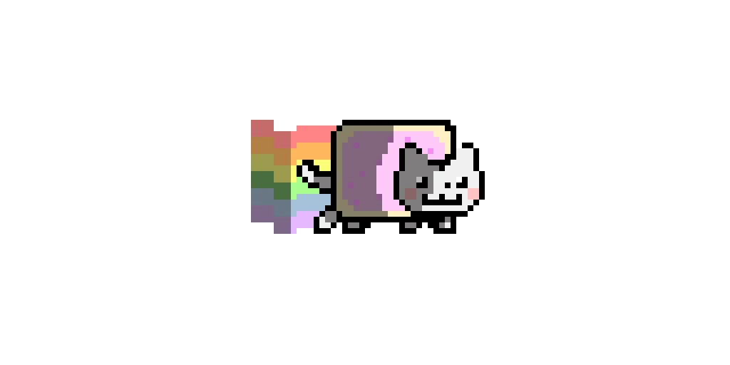 pastel nyan cat with shadows