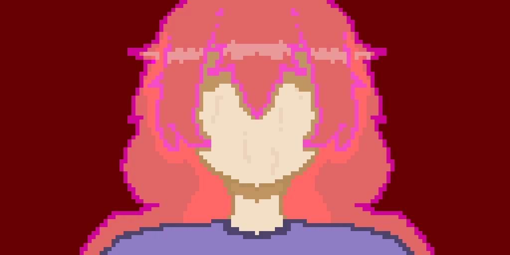faceless pink ish haired girl