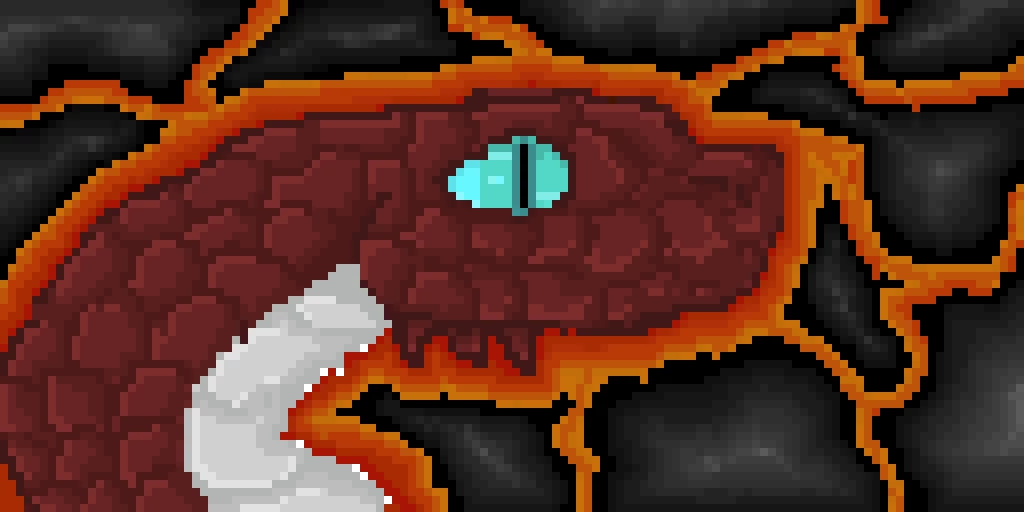 Lava Snake (comment if you want more art like this! Credits to @saltywater)