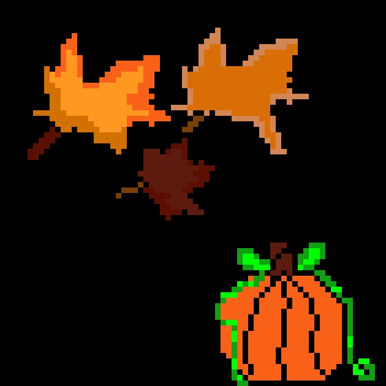 miss-shapen leaves and a pumpkin!