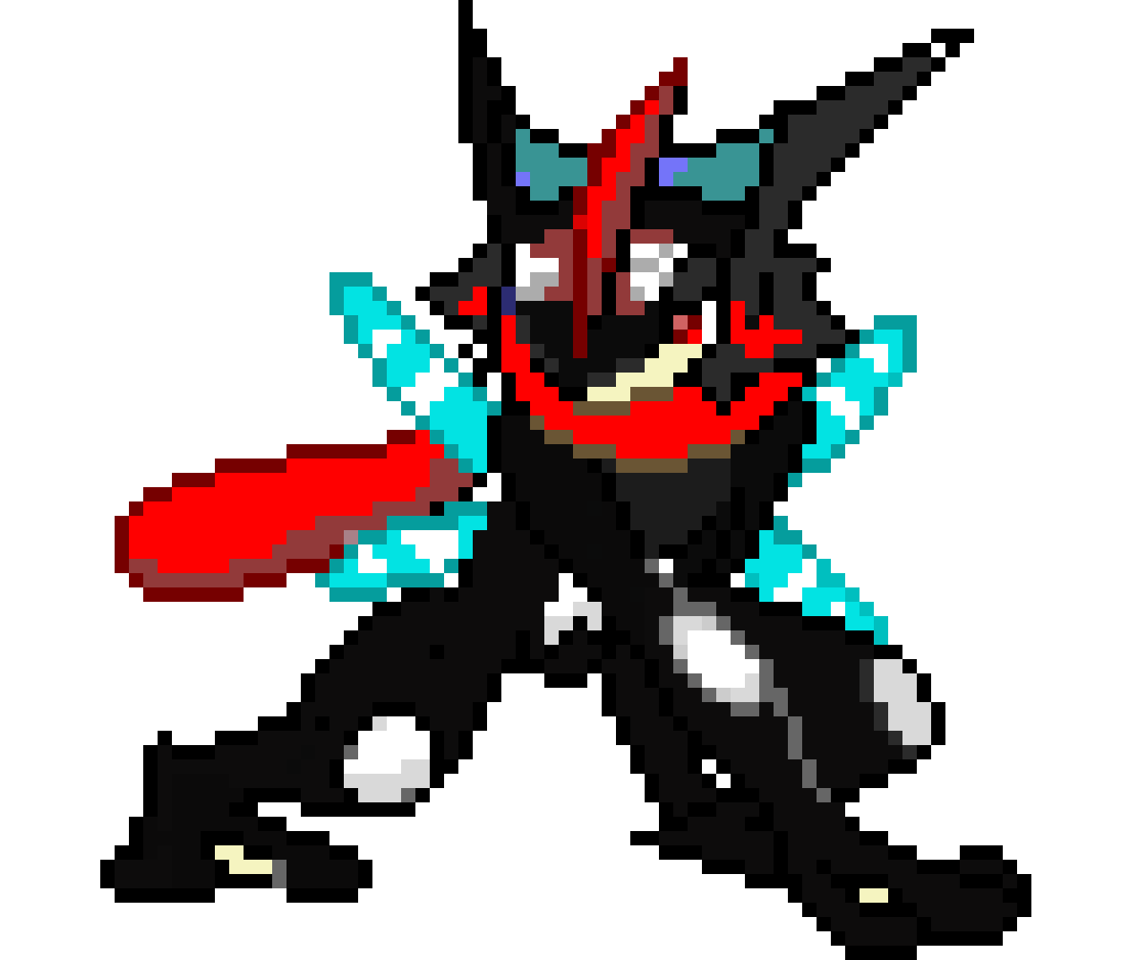 Shiny Version Of Bassmegafist Ash Greninja Pixel Art