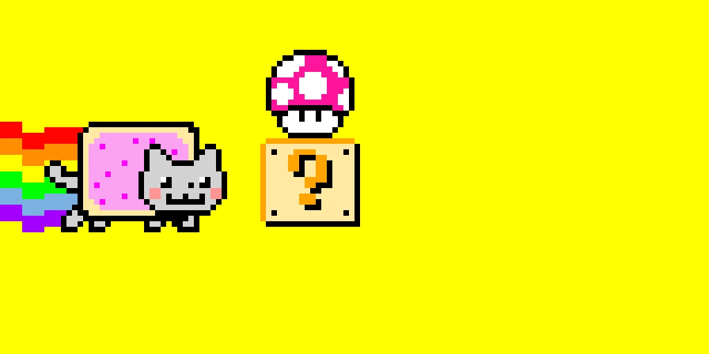 Nyan cat got pink mushroom (Contest)