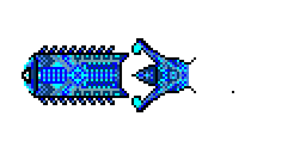 Basic sprites for a worm boss (first is a segment middle is the head