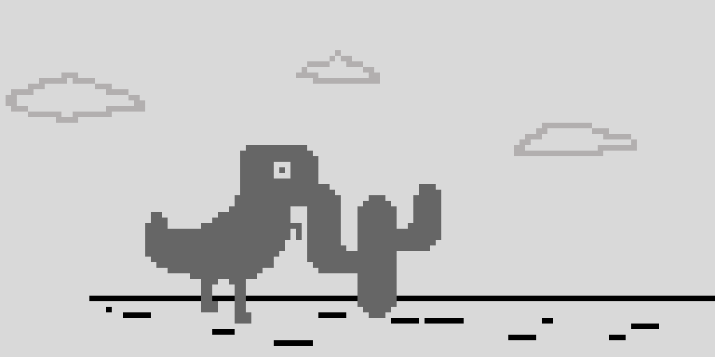 t rex game over but cool