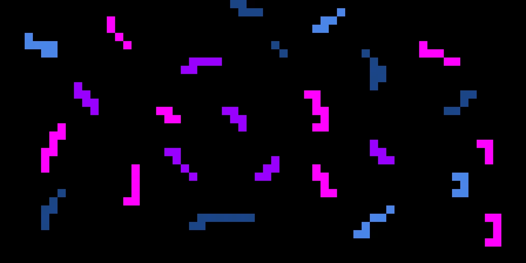 pink purple blue and light blue confetti