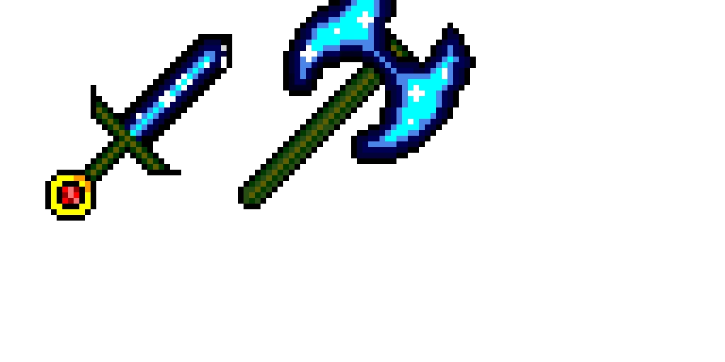 cosmic sword and axe texture for minecraft maybe