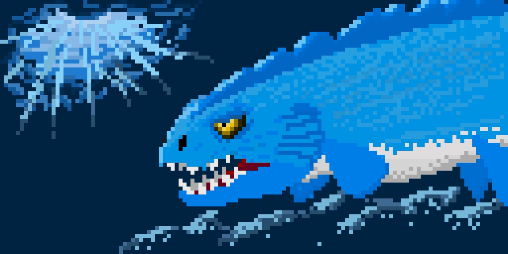 blue fish in an underwater cave