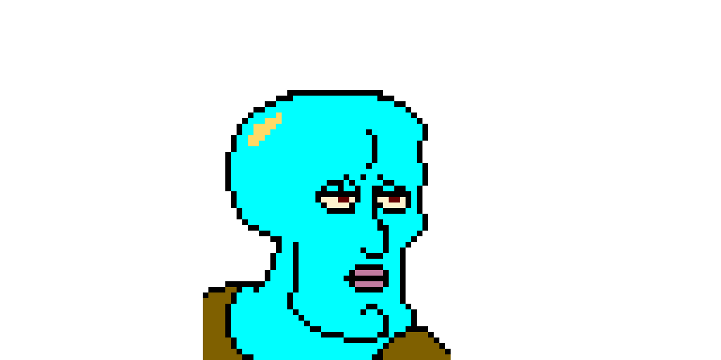 Meme 2 handsome squidward pixel art