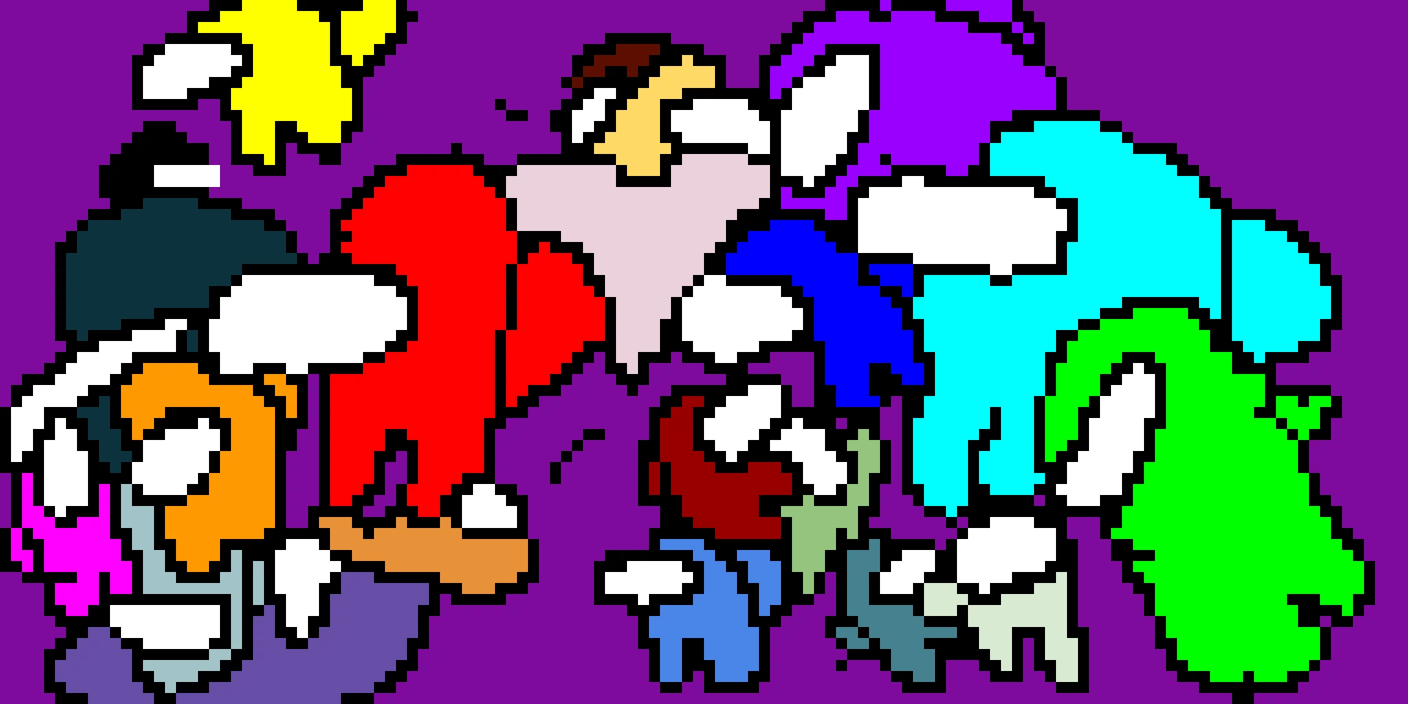 Among Us Mural (Made with a track pad so a lil out of my comfort zone)