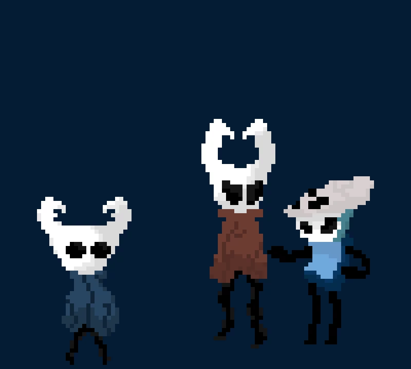 three random hollow knight characters