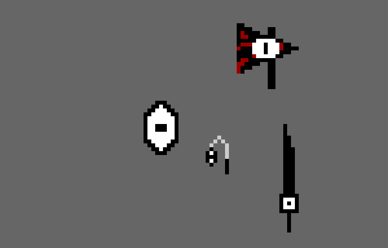 eyes shield lil eyes mace/flail hunger axe and ∅ katana