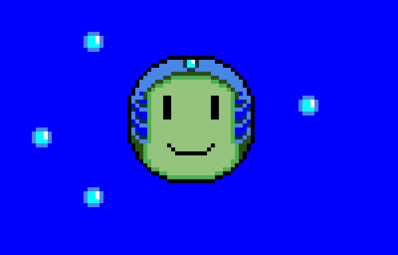 my oc turtle with a fish hat