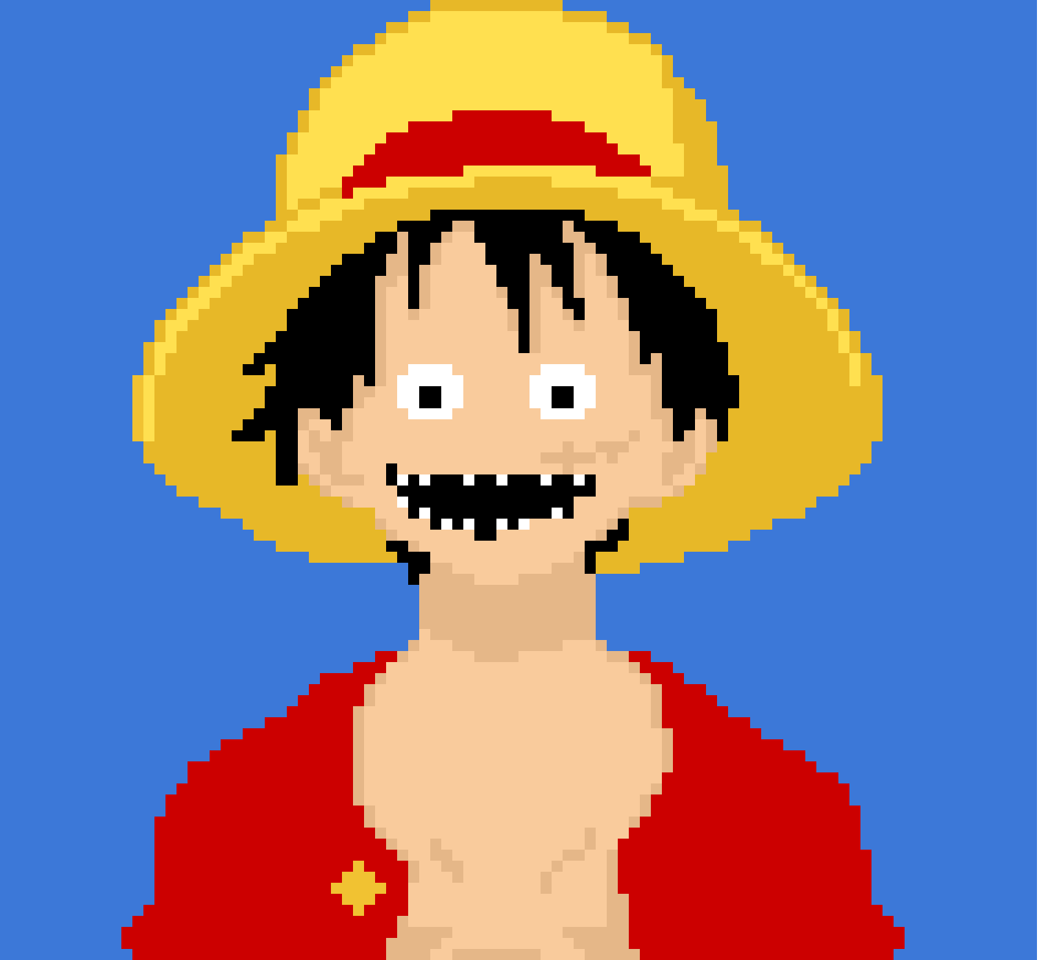 Luffy made by @morbid, all I did was make the goofy face