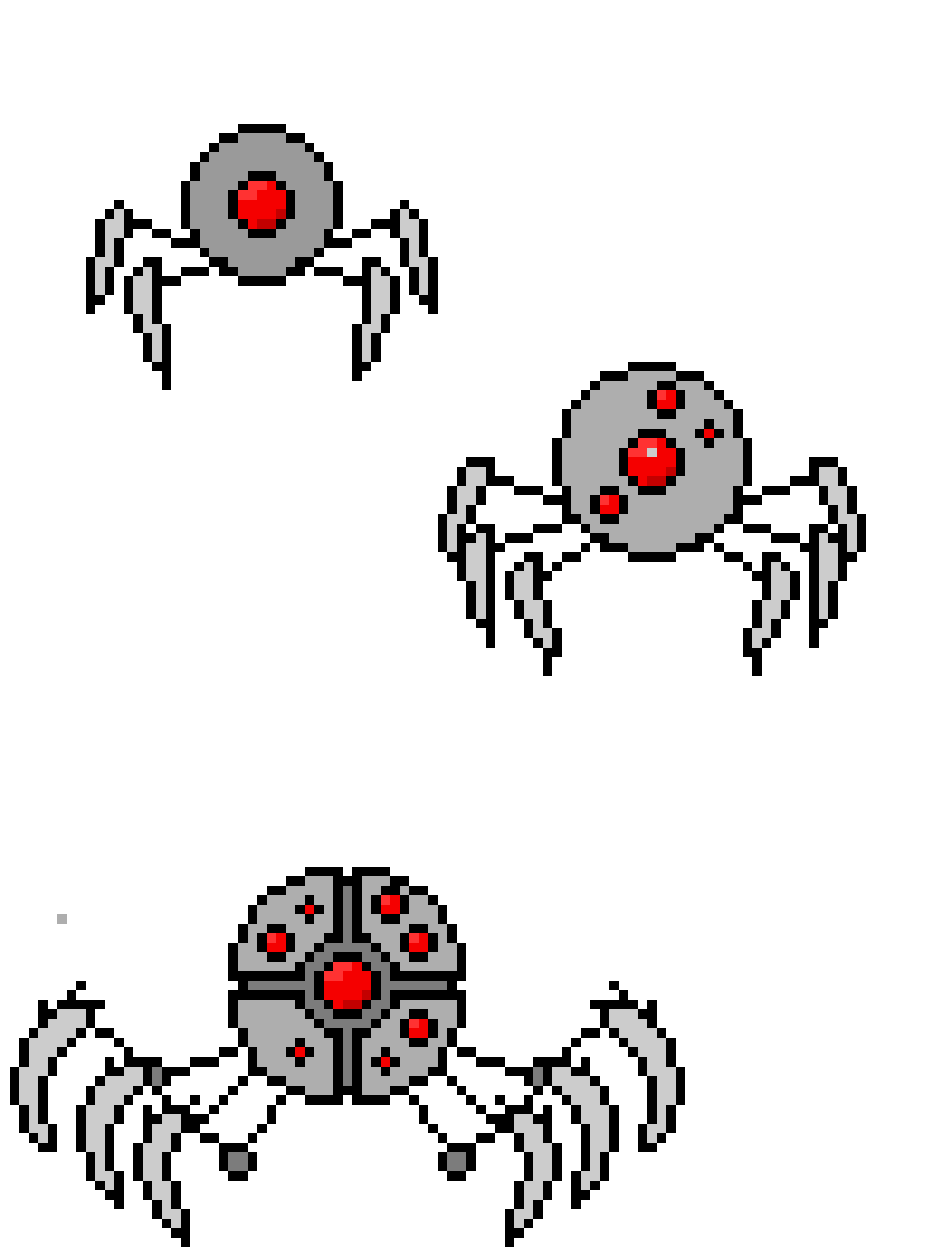 Raptorachnids I, II, and III (from me and my friends new game Moon Base)