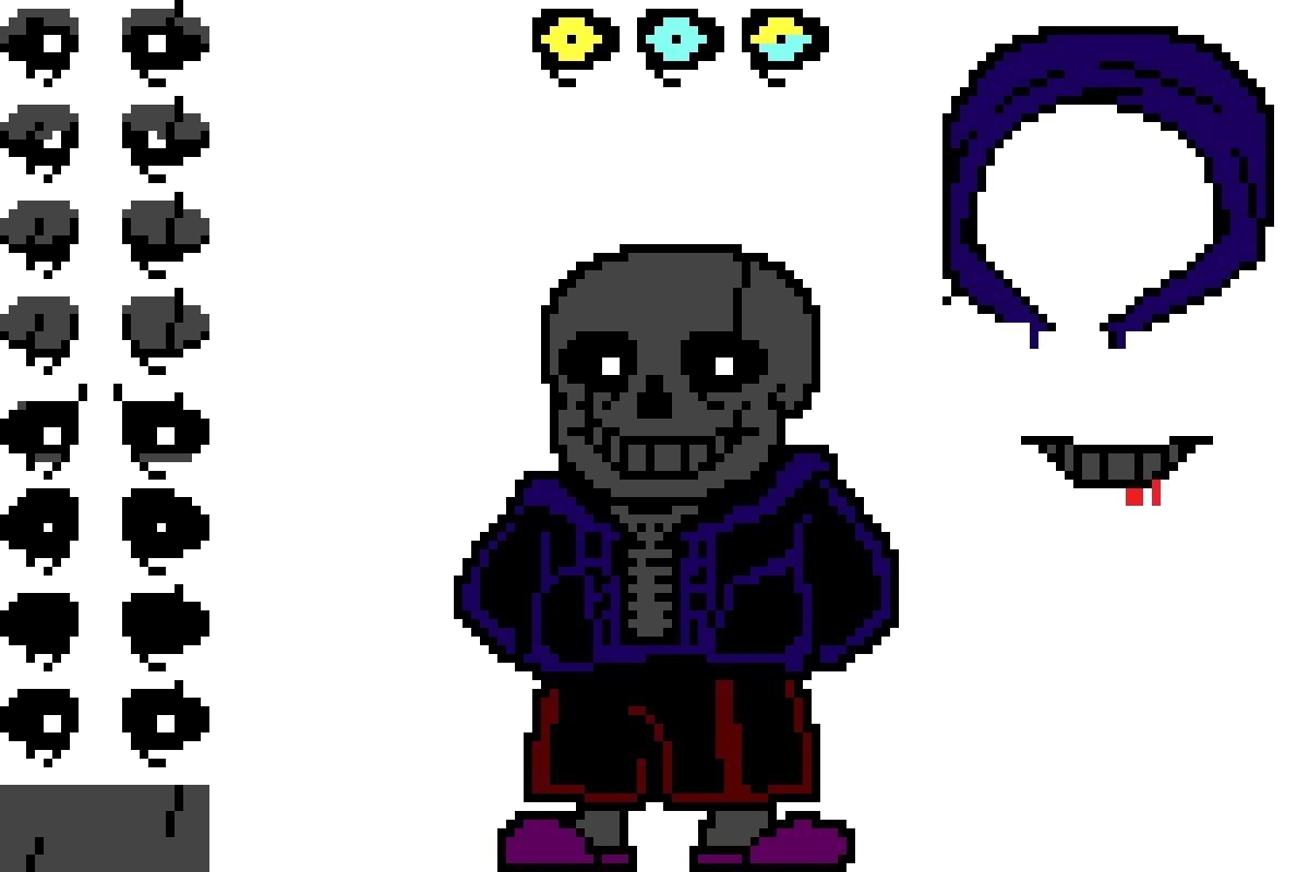 WAY-TOO-LATE sans: battle sprites