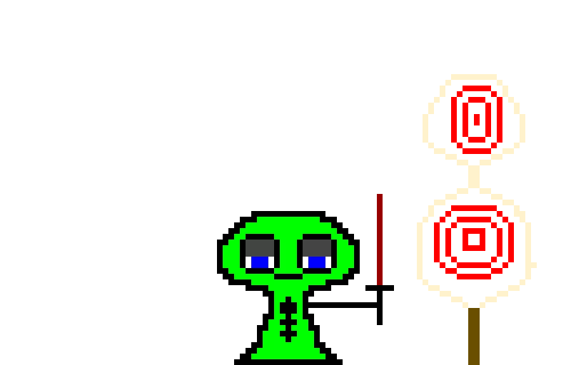 Blobby practicing is sword skills