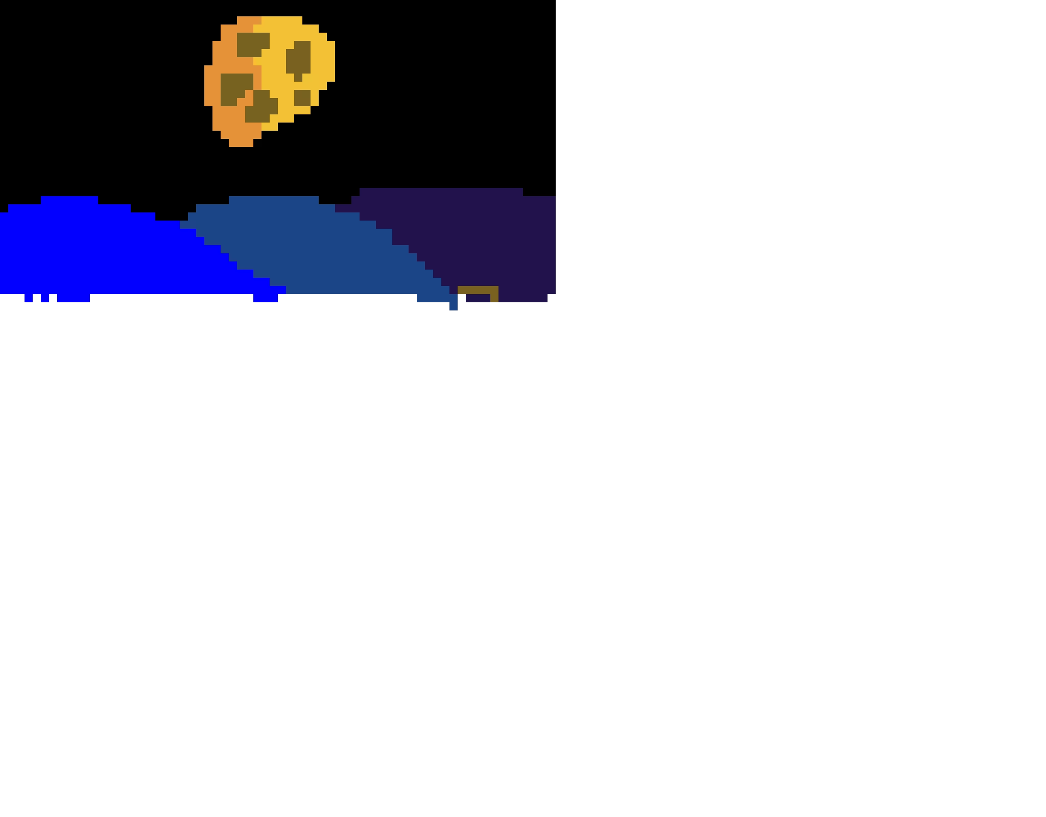 Calm ocean on a dark night