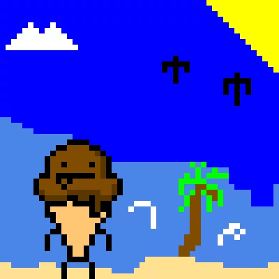 chocolate ice cream walking on the beach