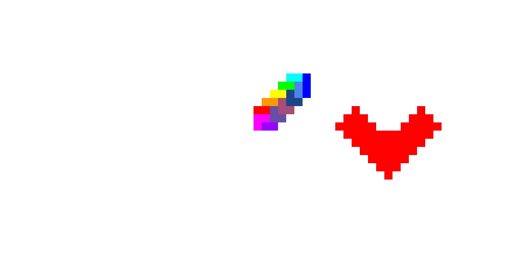 my rainbow rectangle heart