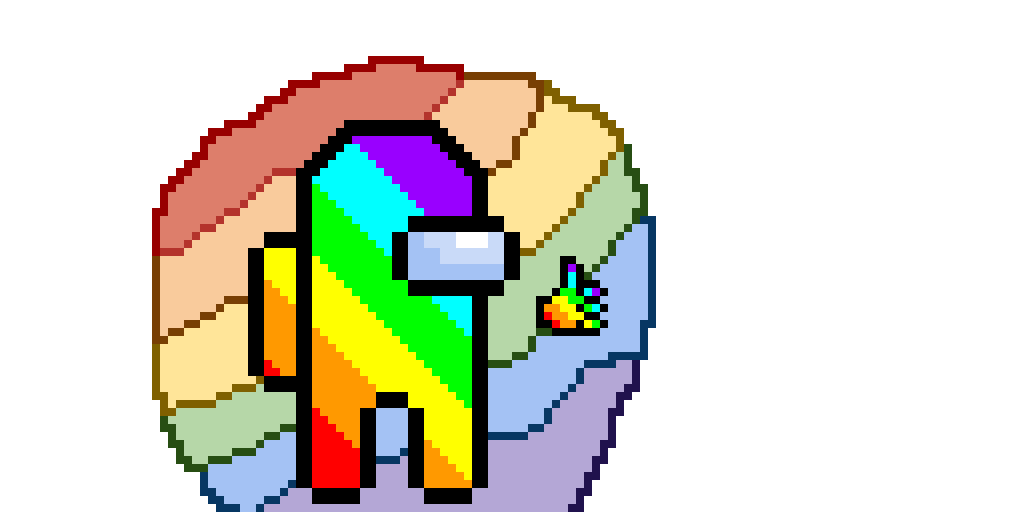 Rainbow Crewmate Pixel Art