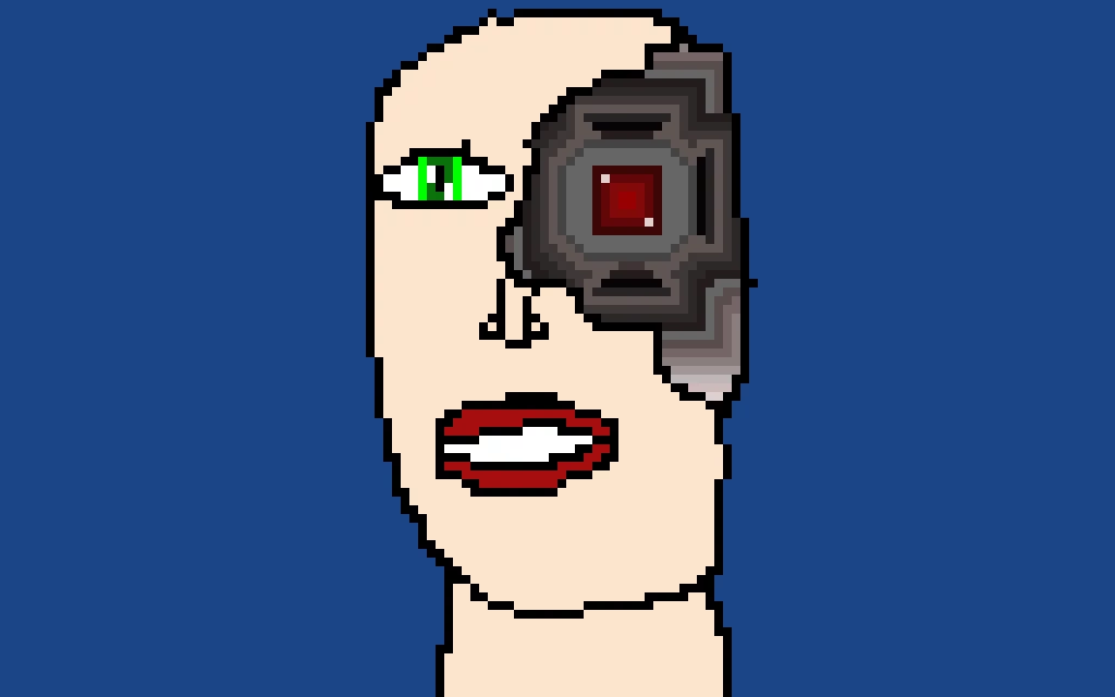 Random half robot man