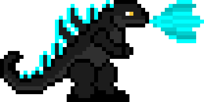 Godzilla original model to wildcat1368 pixel art