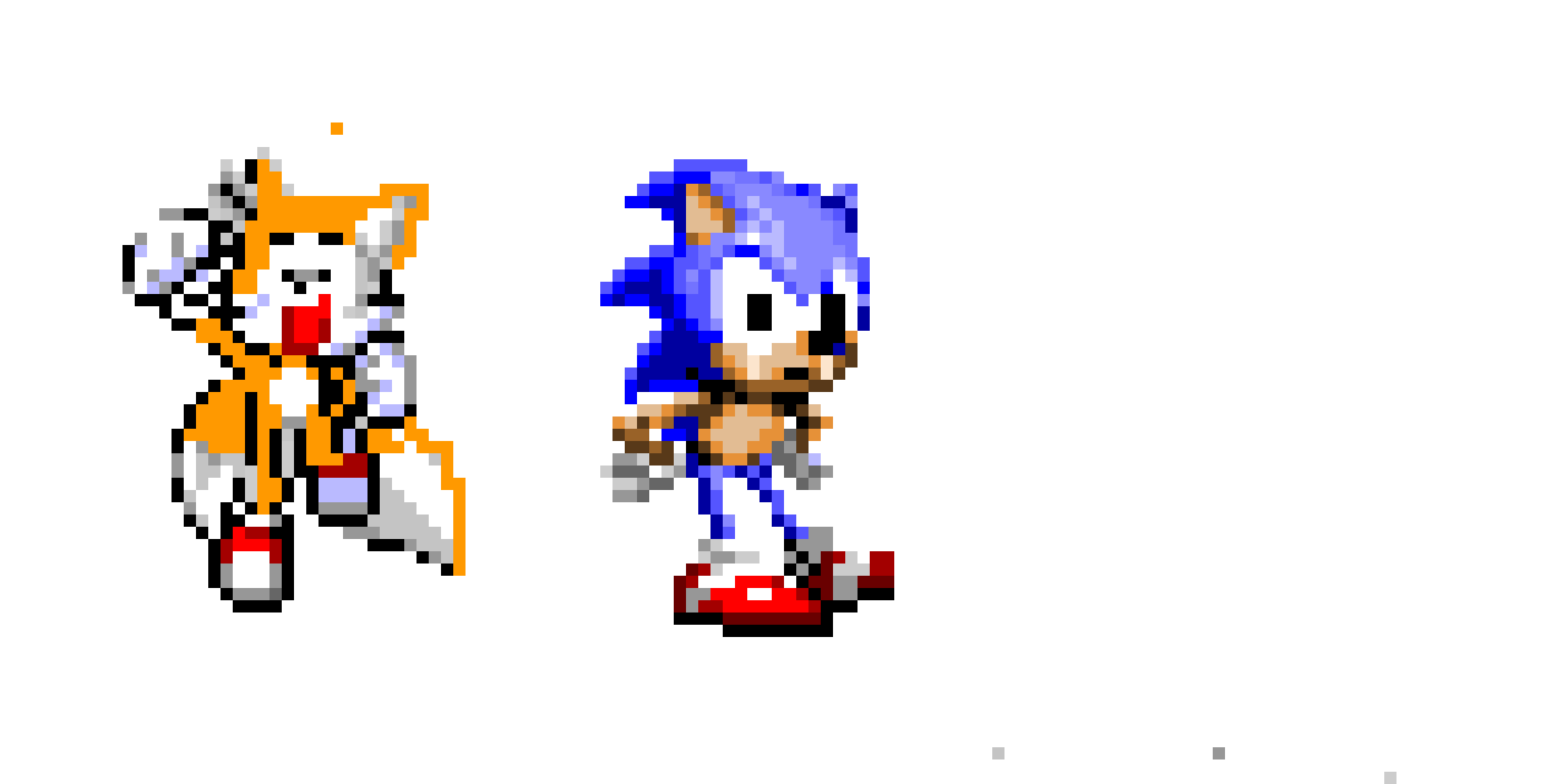 Sonic and tails pixel art