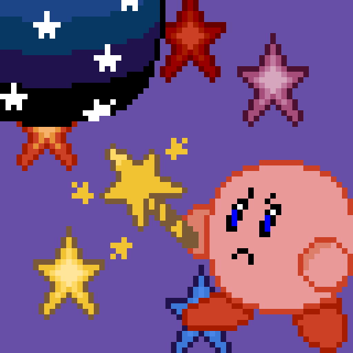 Kirby s adventure poster pixel art