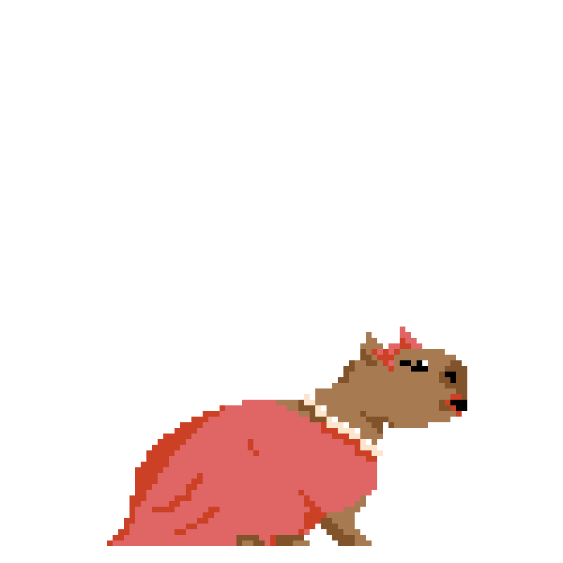 Capybara in cocktail dress