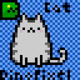 dino pixel grid cat