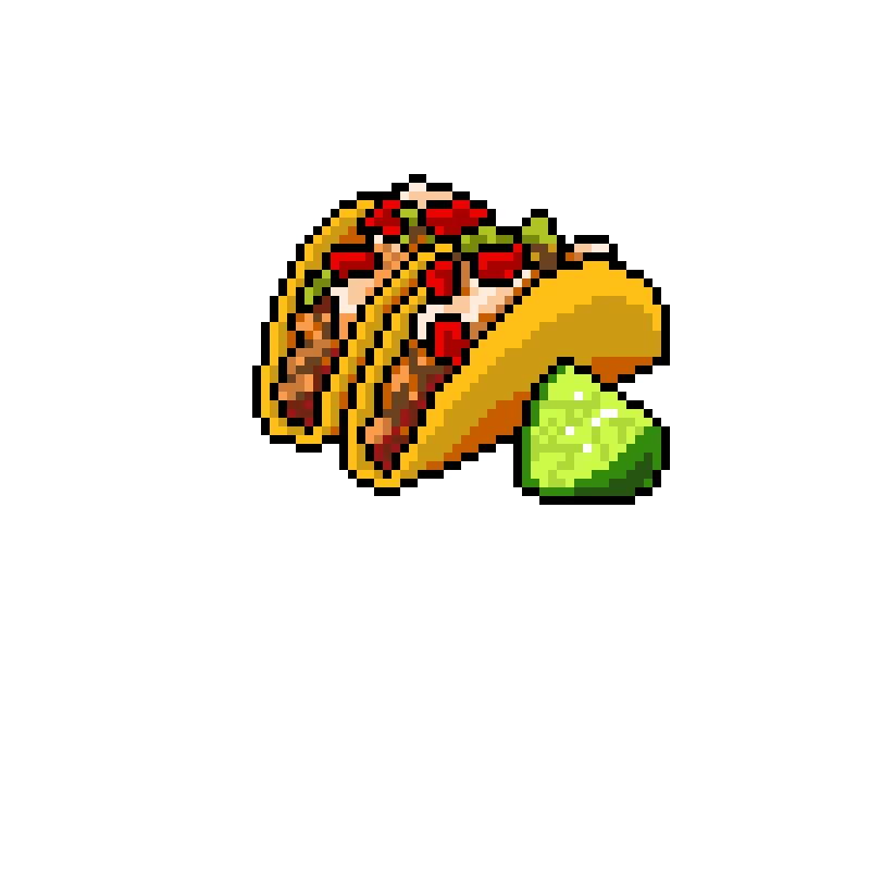 just some tacos a pixel art grid piece