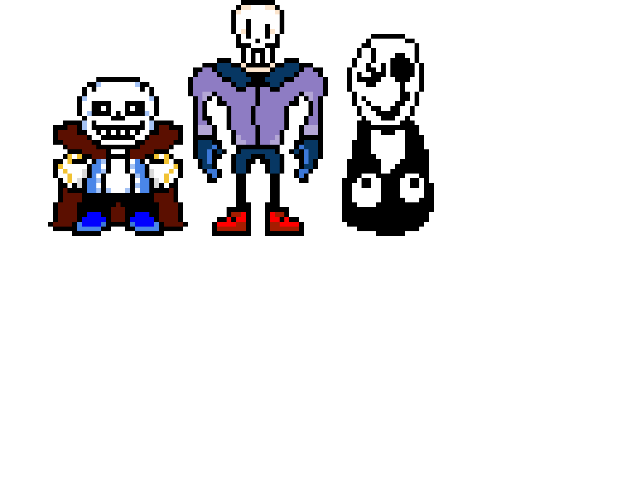 Made @deltatravelerfan99’s sans and papyrus for his AU JK!Underswap