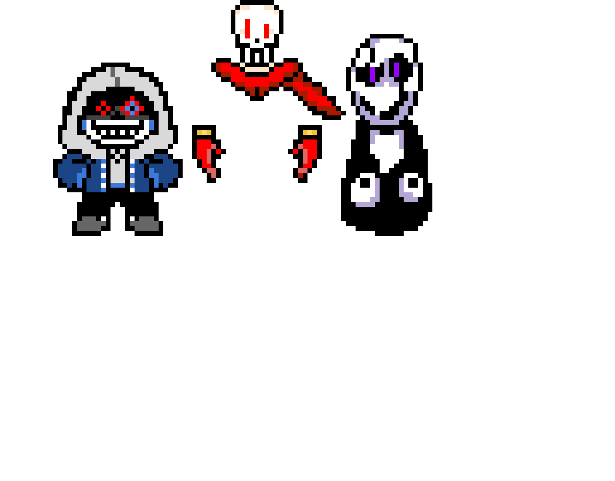 Made the dust versions of the font trio, gaster inspired by the DTLG gaster design