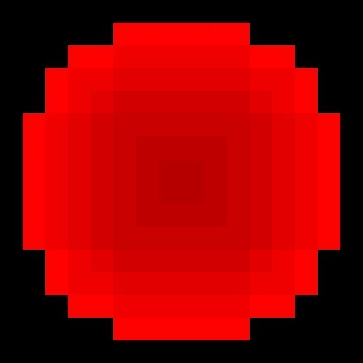 red shaded circle