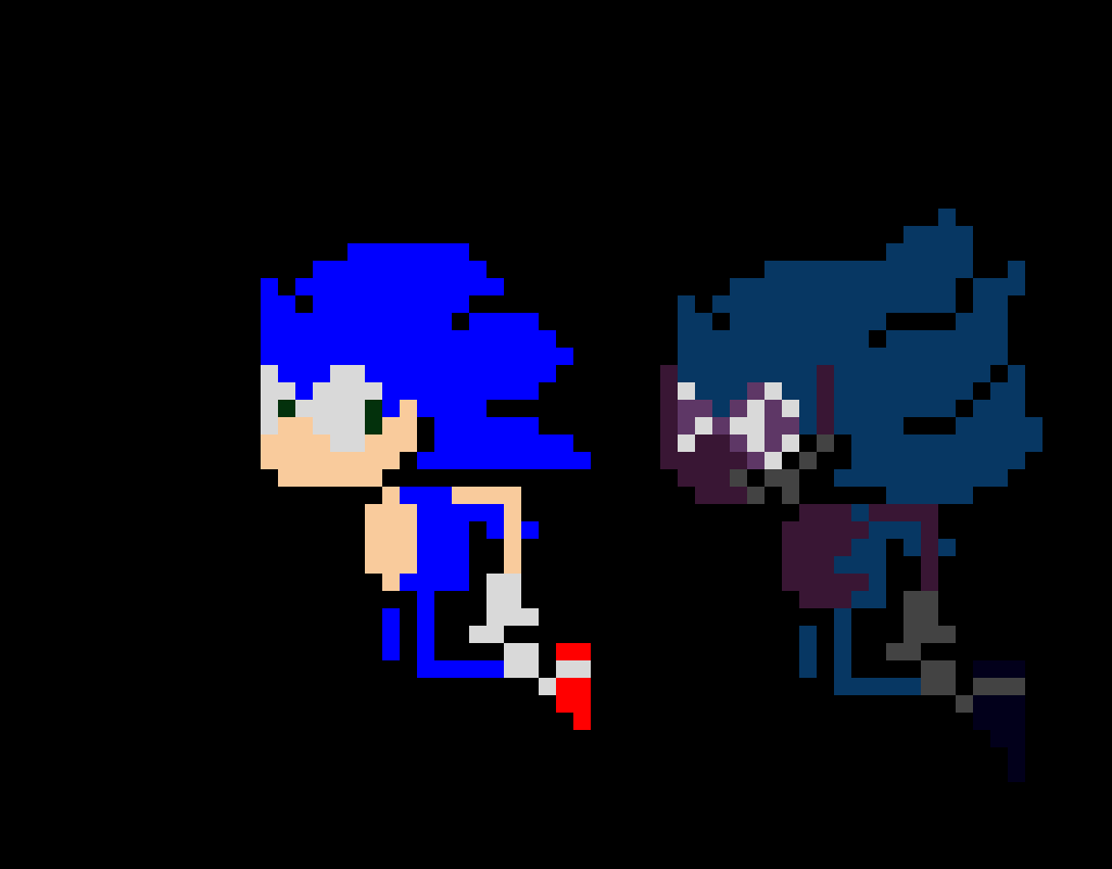 sonic and a random oc I found in my shed